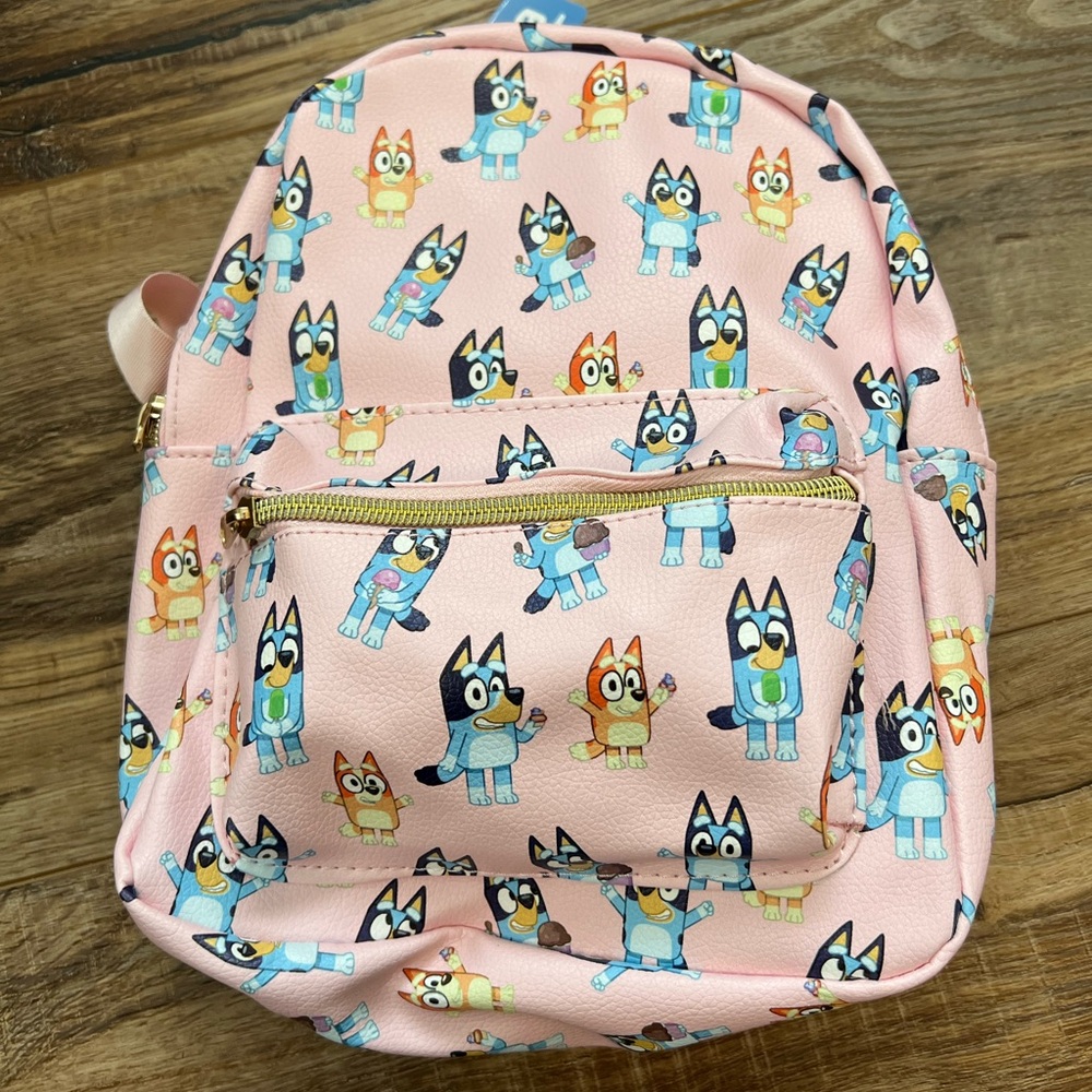 Bluey Kids Allover Print PU Mini Backpack, Pink